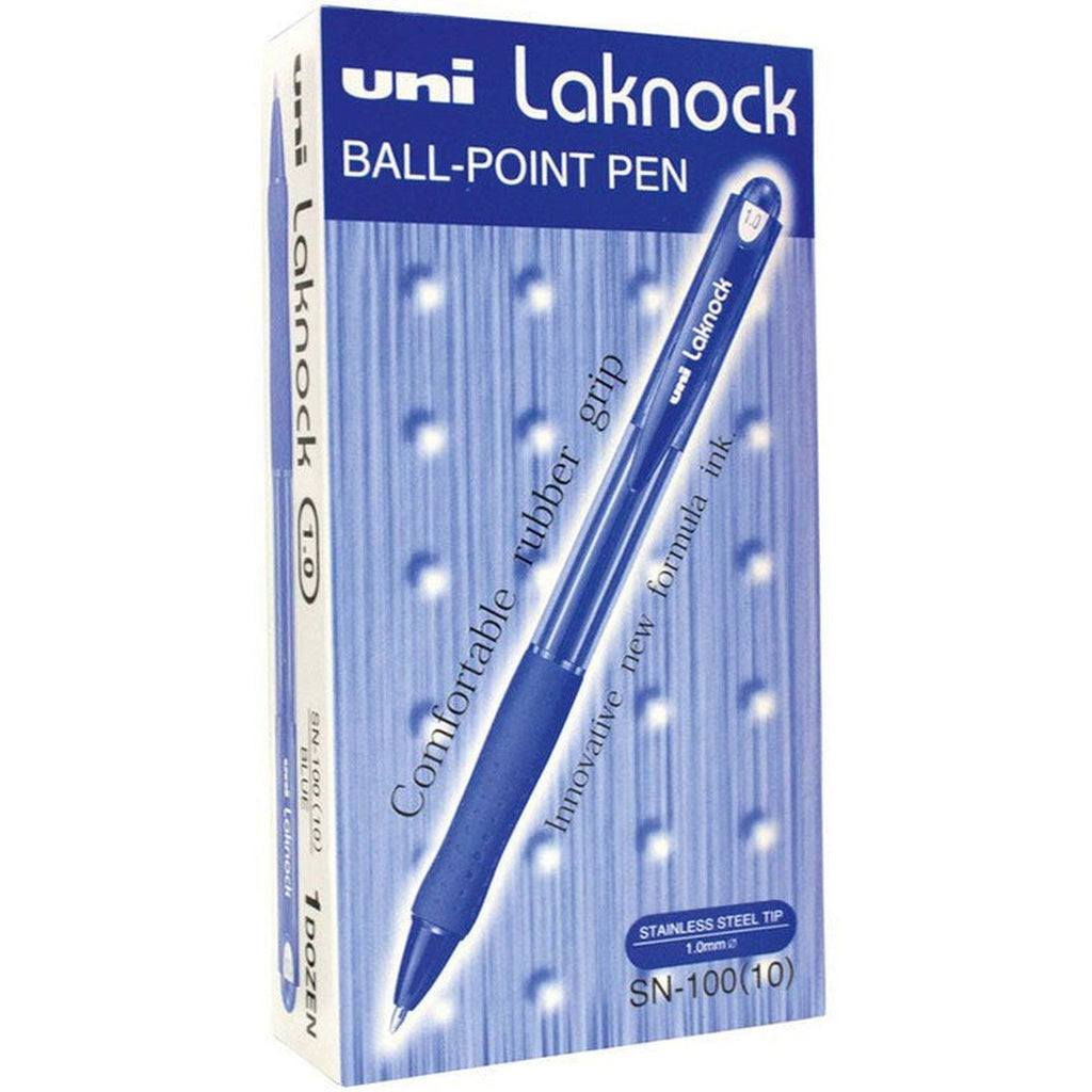 Uni Laknock Retractable Ball Point Pen 1.0Mm Sn-100(10) X 12 Pens