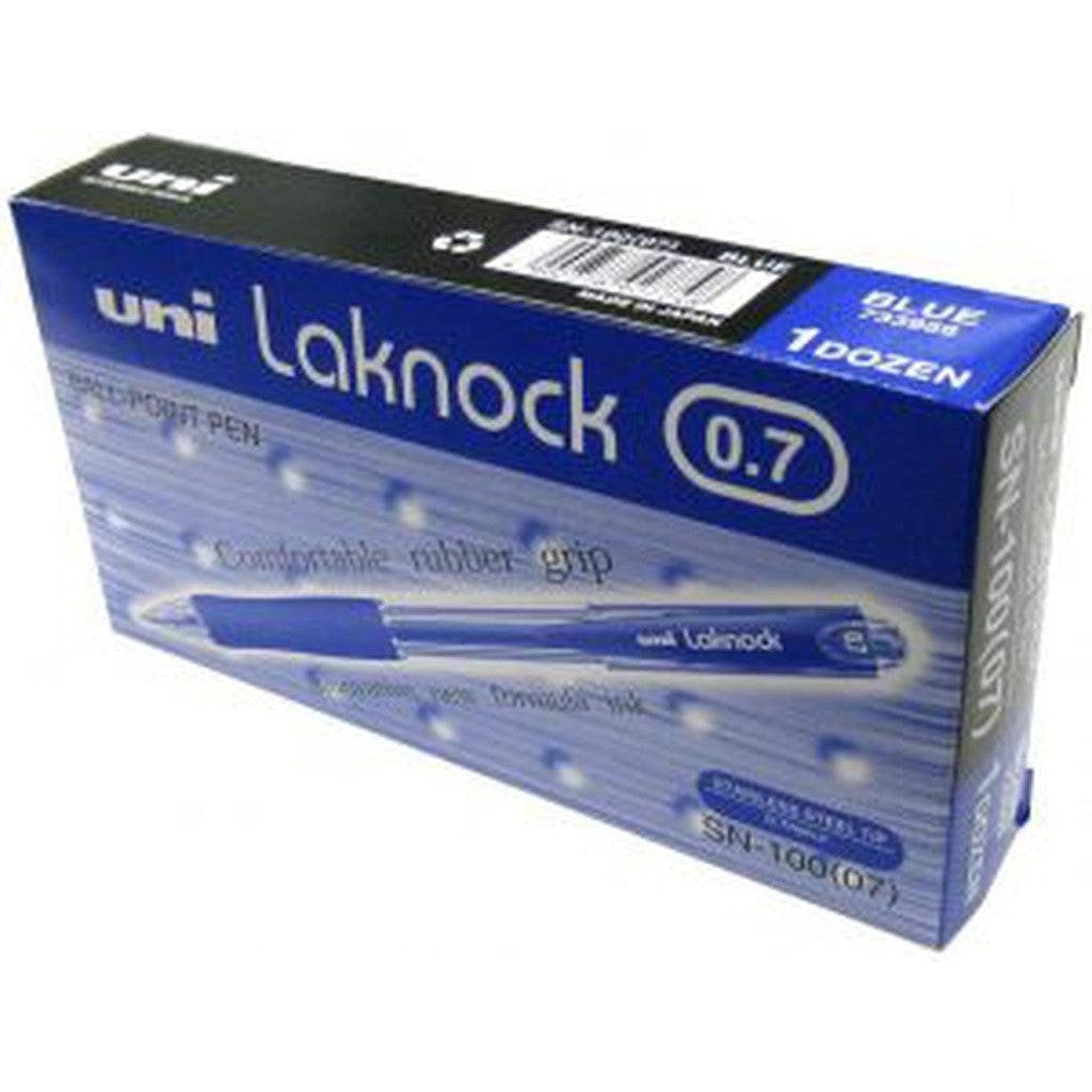 Uniball Laknock Ball Pen 0.7 Blue/Black Pack Of 12 Pcs