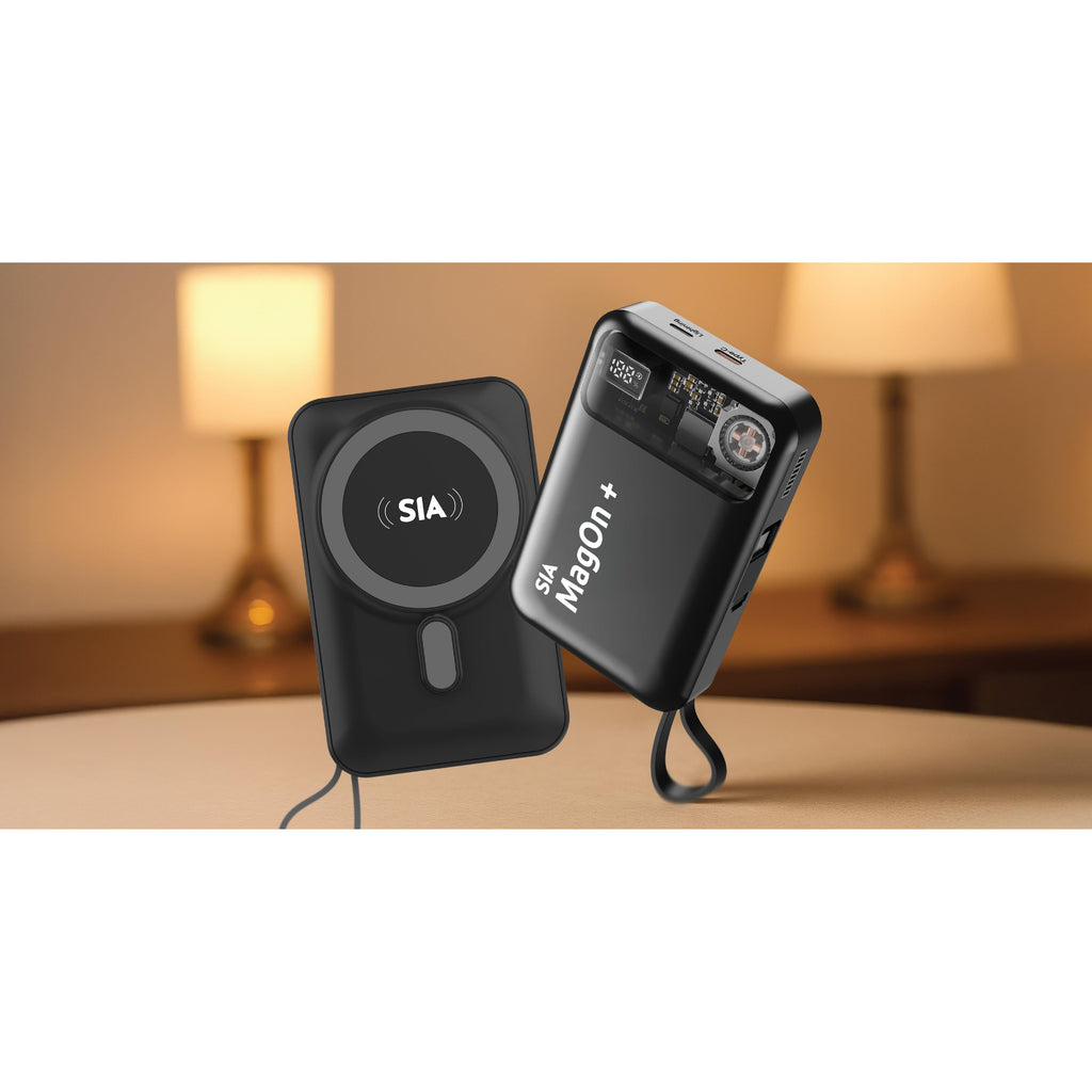 SIA Magnetic 10000mAh Power Bank | RGB Fan | PD 20W | 15W Wireless – Gray