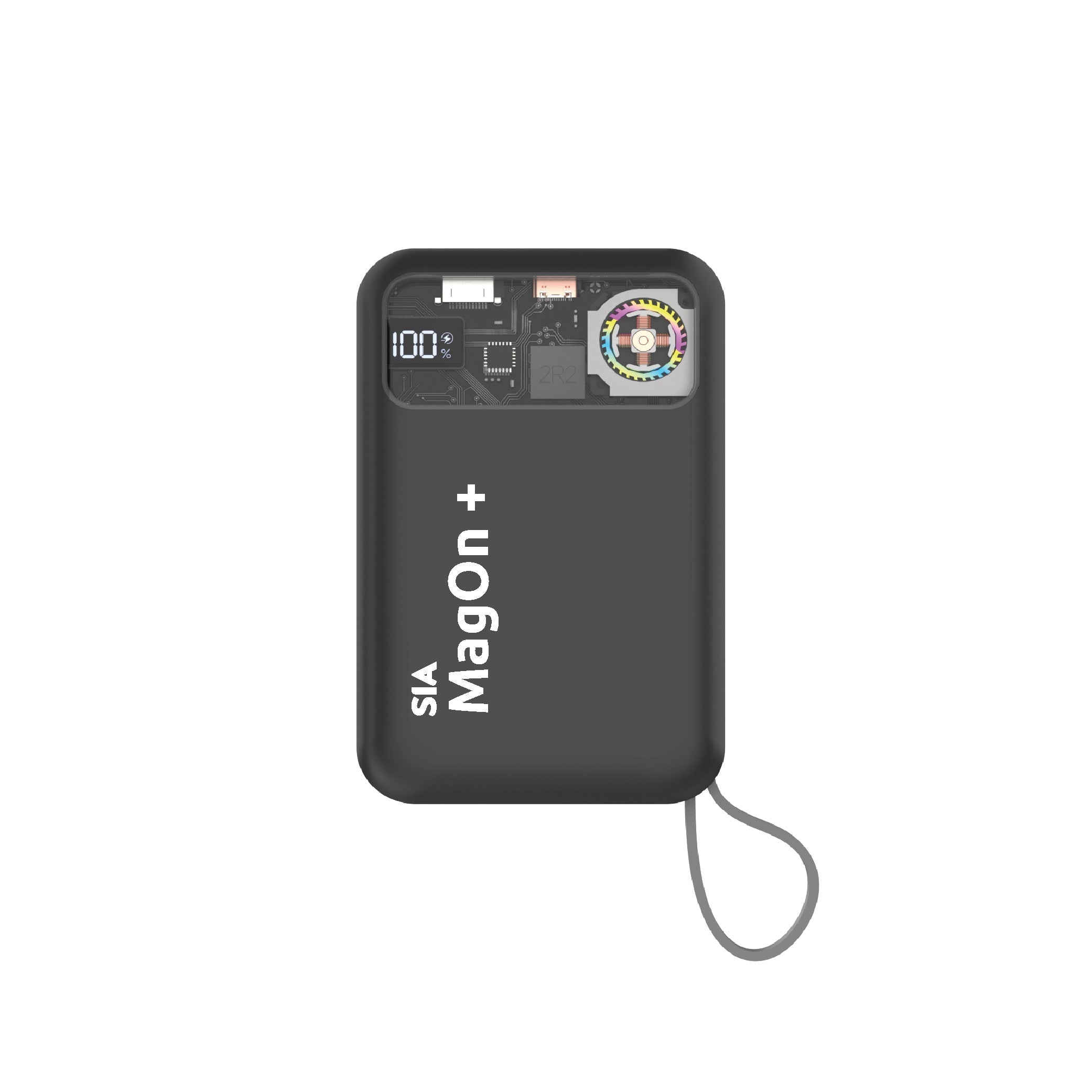 SIA Magnetic 10000mAh Power Bank | RGB Fan | PD 20W | 15W Wireless – Gray