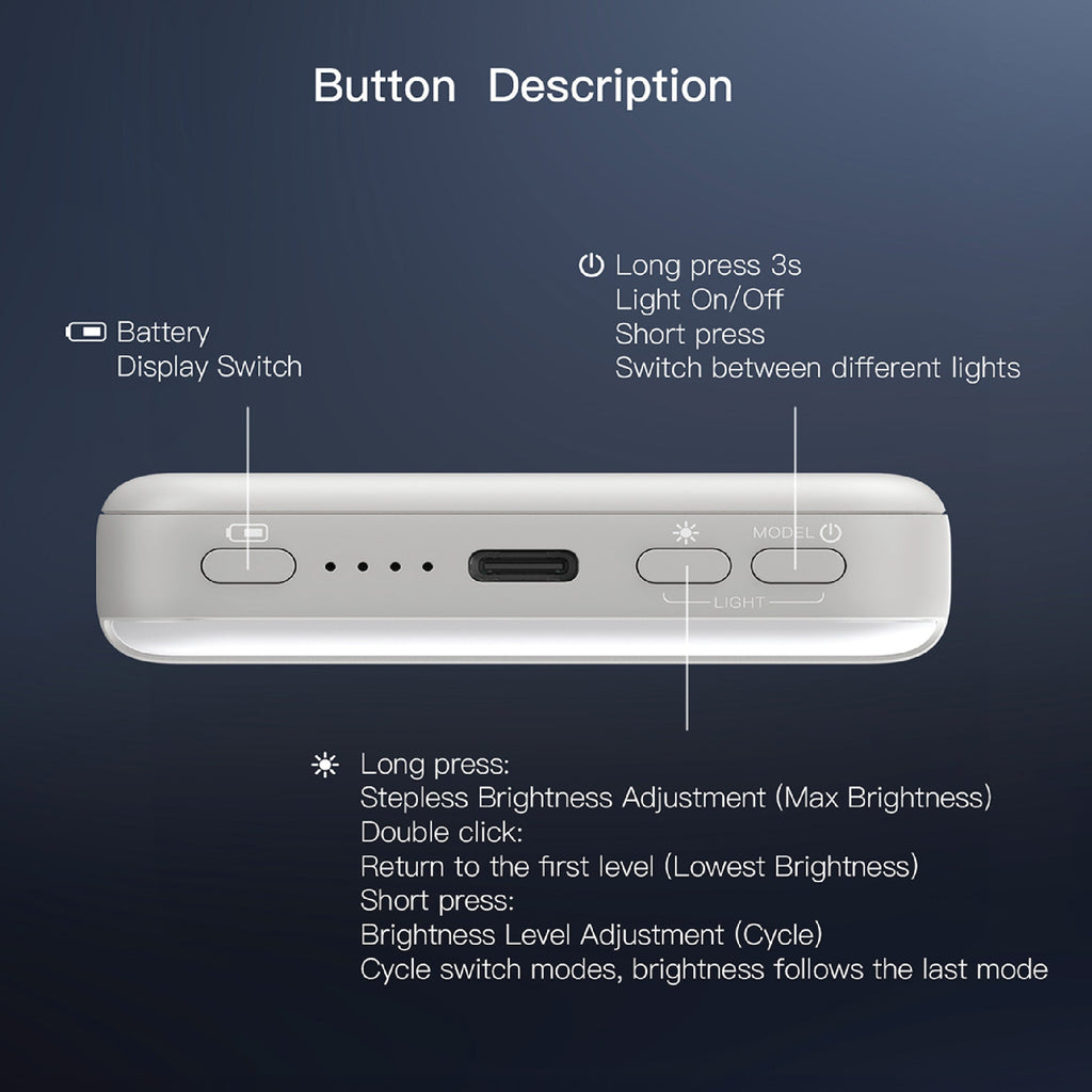 SIAMagOn SIPBMG8LD-PR Magnetic power bank PD 20W-Wireless Charging 15W With LED Light 8000Mah - Purple