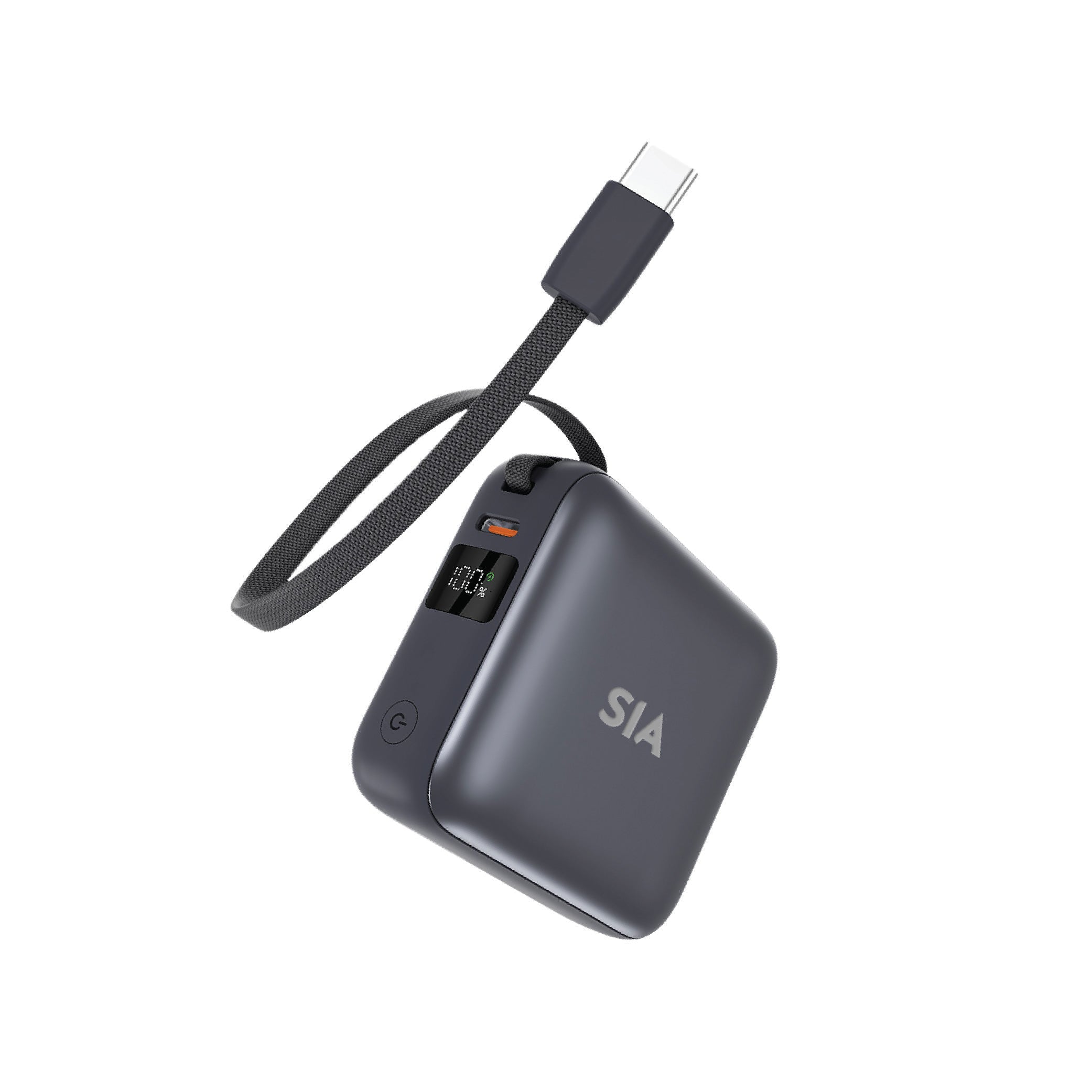 SIA Volt Link SIPB35WTC-GR POWER BANK 10K Mah 35W PD/PPS WITH BUILT IN TYPE-C CABLE GRAY