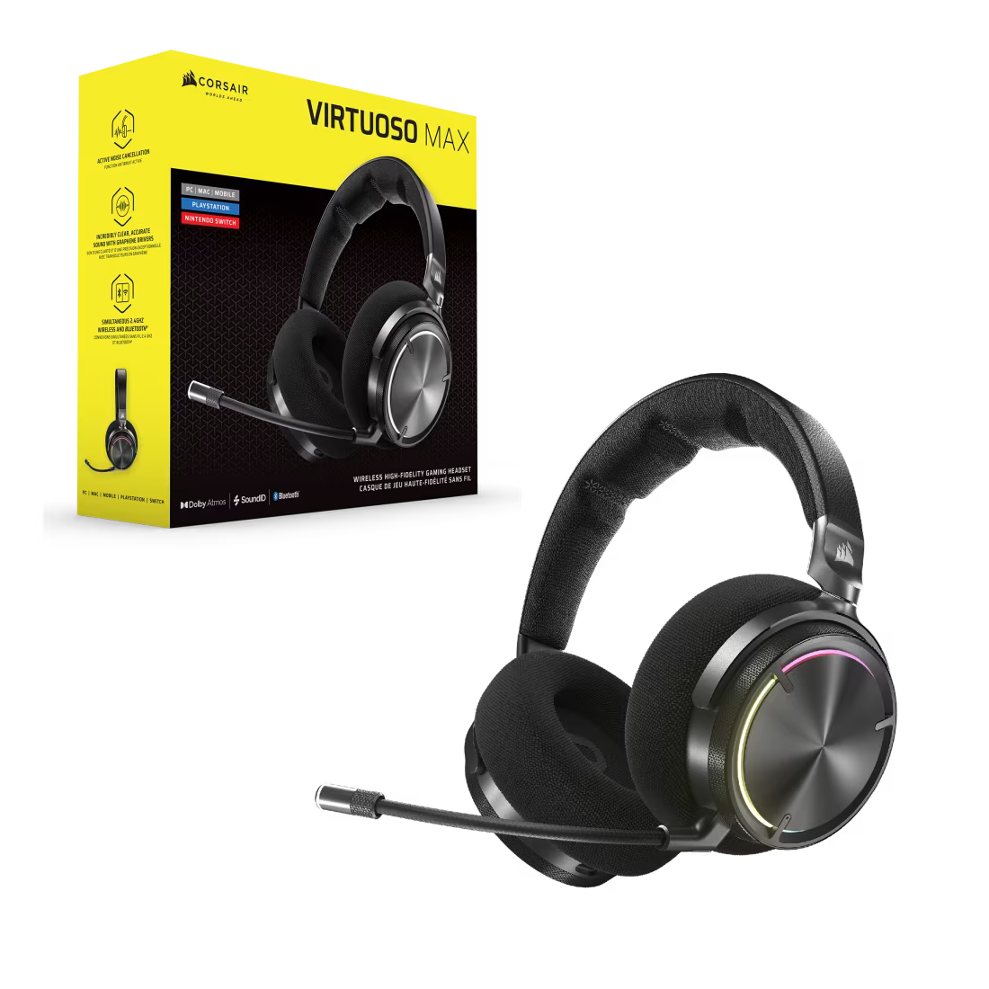 Corsair Virtuoso Max Wirelss Gaming Headset Carbon
