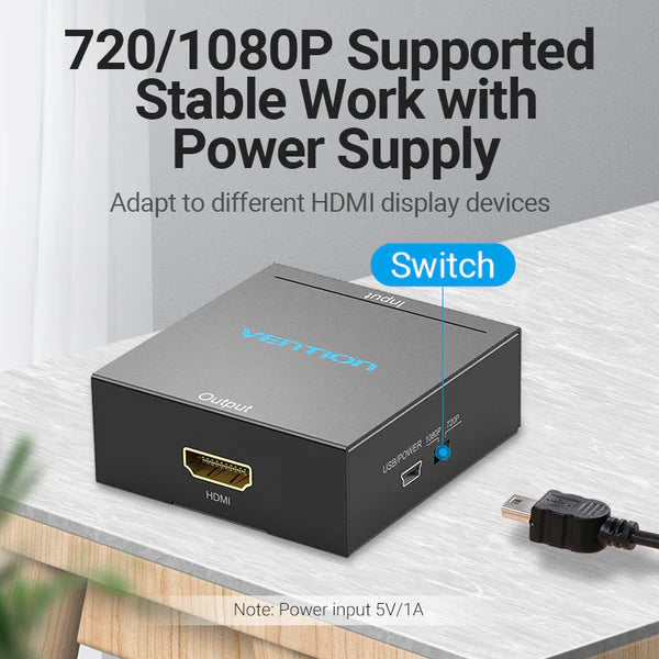 Vention RCA to HDMI Converter Black Metal Type