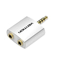 Vention BDAW0 3.5mm Male to Dual 3.5mm Female Audio Adapter Silver Metal