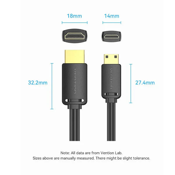 Vention HDMI-C to HDMI-A 4K HD Cable 1.5M Black
