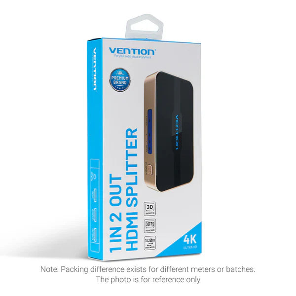 Vention HDMI Splitter 1 Input 2 Output 4K30Hz Gold Aluminum Alloy Type