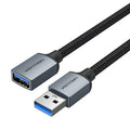 Vention USB 3.0 A Male to Female Extension Cable 3M Gray Braided
