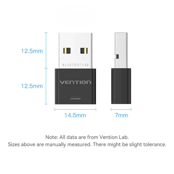 Vention USB Bluetooth 5.3 Adapter Black Mini Type