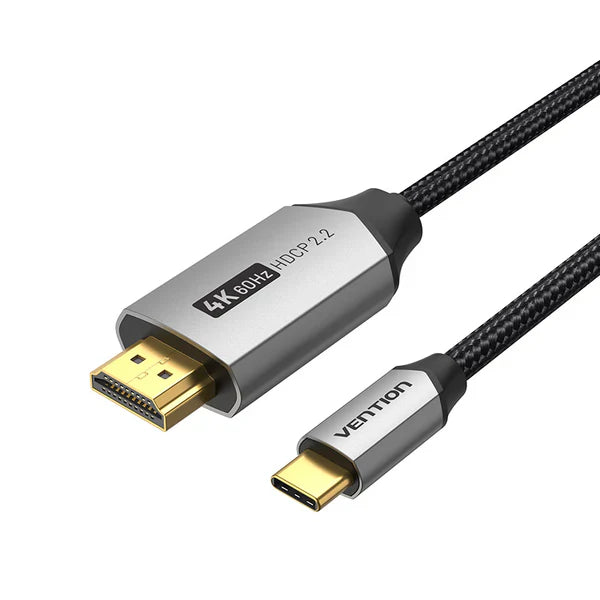 Vention USB-C to HDMI 4K Cable 2M Cotton Braided Black