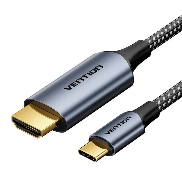 Vention USB-C to HDMI-A 4K HD Cable 1.8M Cotton Braided Gray Aluminum Alloy