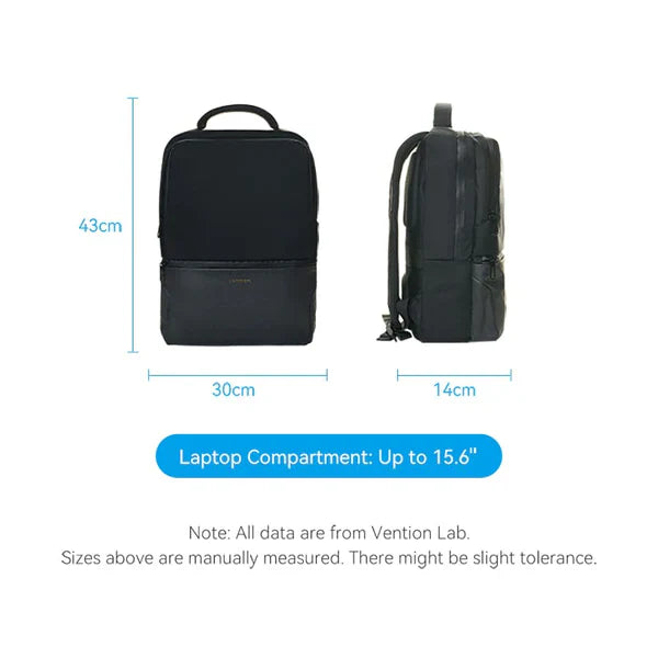 Vention Water Repellent Laptop Backpack 43cm x 30cm x 14cm Black