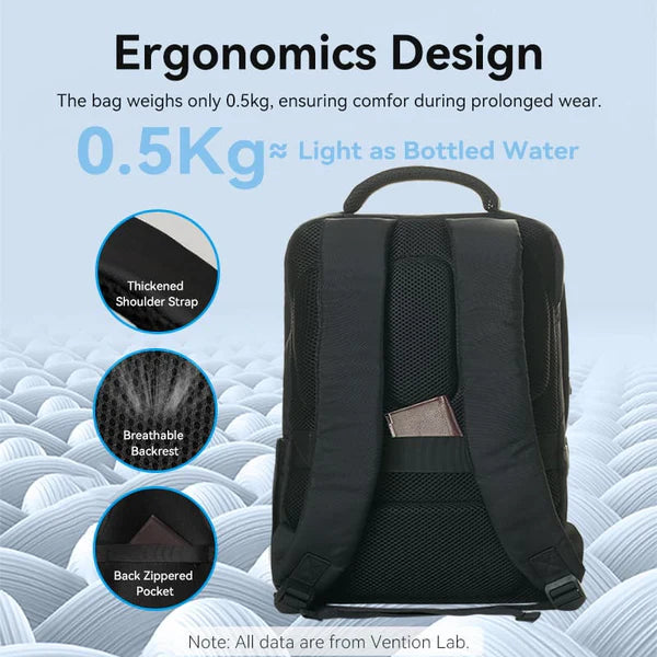 Vention Water Repellent Laptop Backpack 43cm x 30cm x 14cm Black