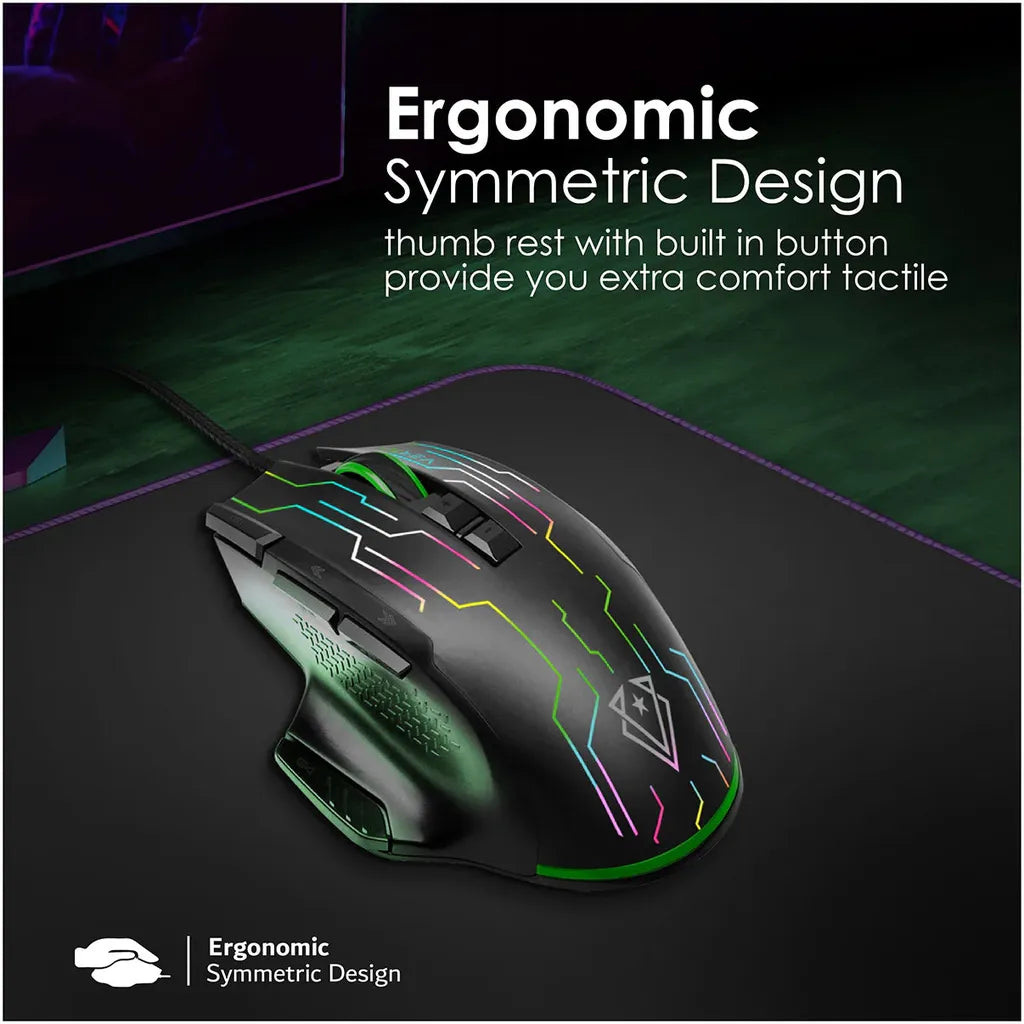 Vertux Superior Quick Performance Wired Gaming Mouse