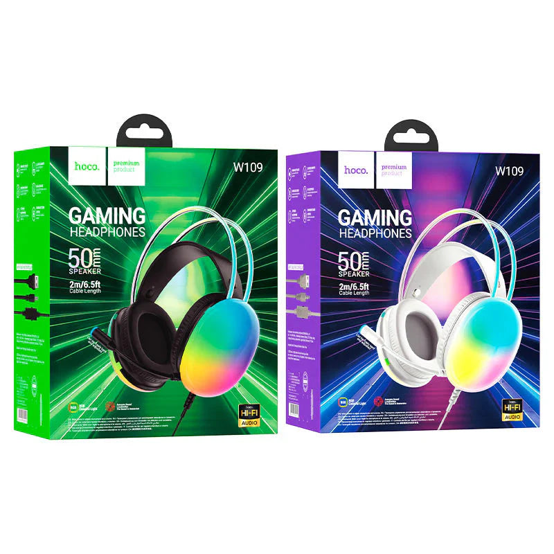 Hoco W109 Rich gaming headphones - White