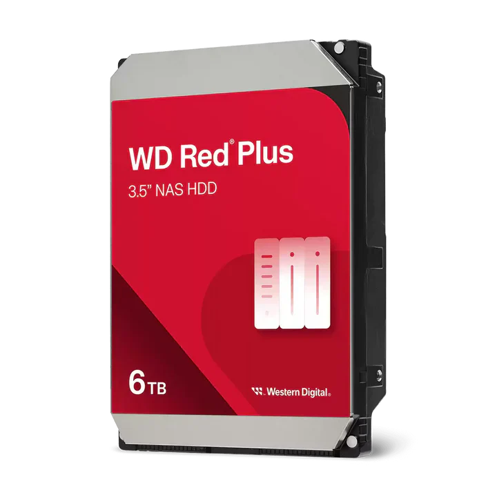WD 6TB Red Plus SATA 3.5″ NAS HDD, 5400rpm