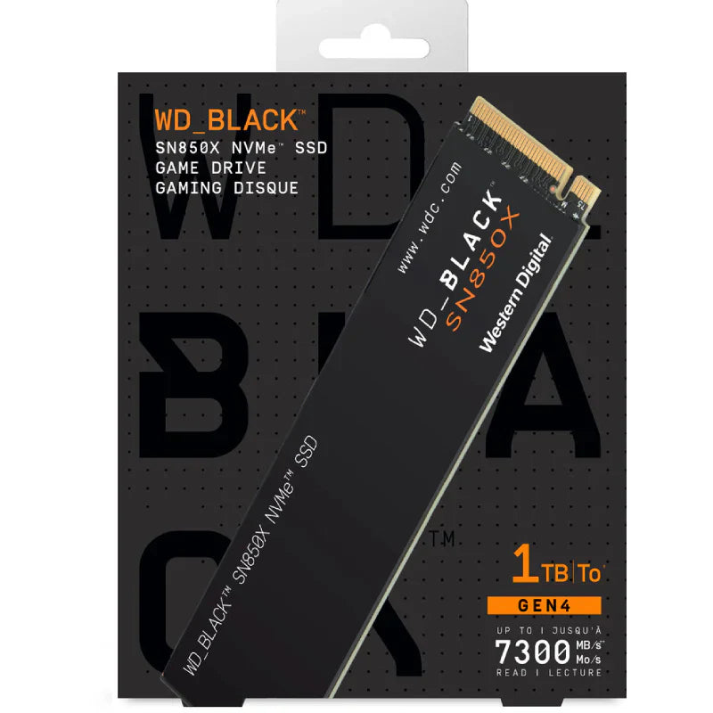 WD Black SN850X Gaming NVMe SSD - 1TB / M.2 2280 / Up to 7300MB/s / PCIe 4 x4 - SSD (Solid State Drive)
