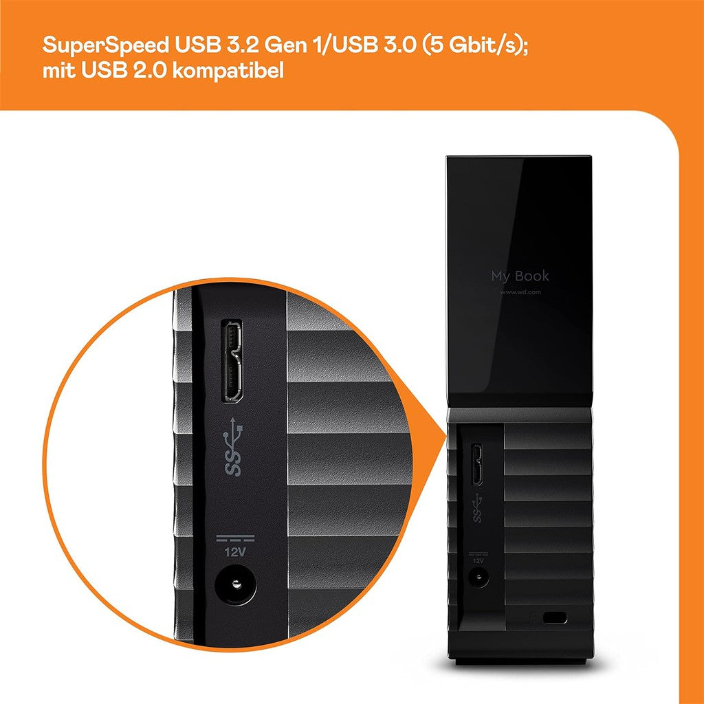 WD My Book 18TB USB 3.0 Desktop Hard Drive WDBBGB0180HBK-EESN