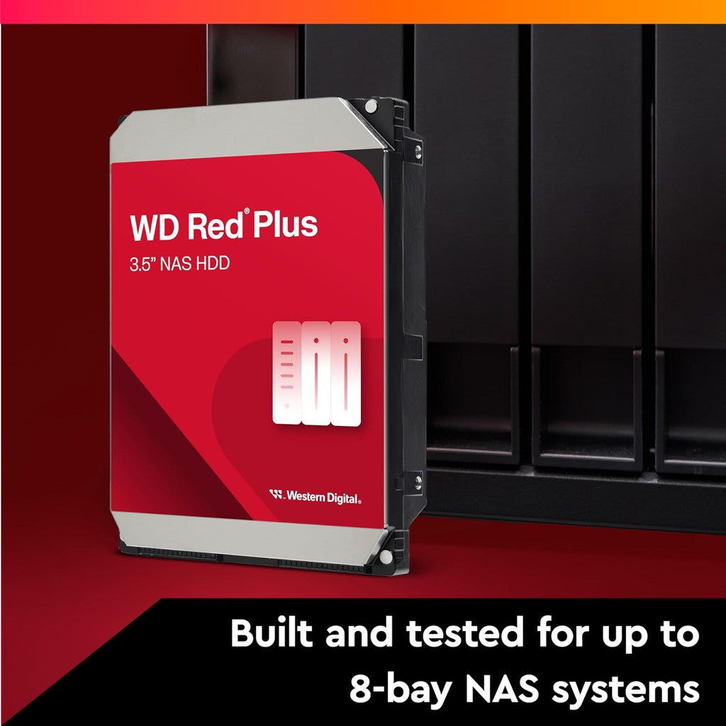 WD Red Plus 4TB NAS Hard Drive - 5400 RPM Class SATA 6Gb/s, CMR, 256MB Cache, 3.5 Inch - WD40EFPX