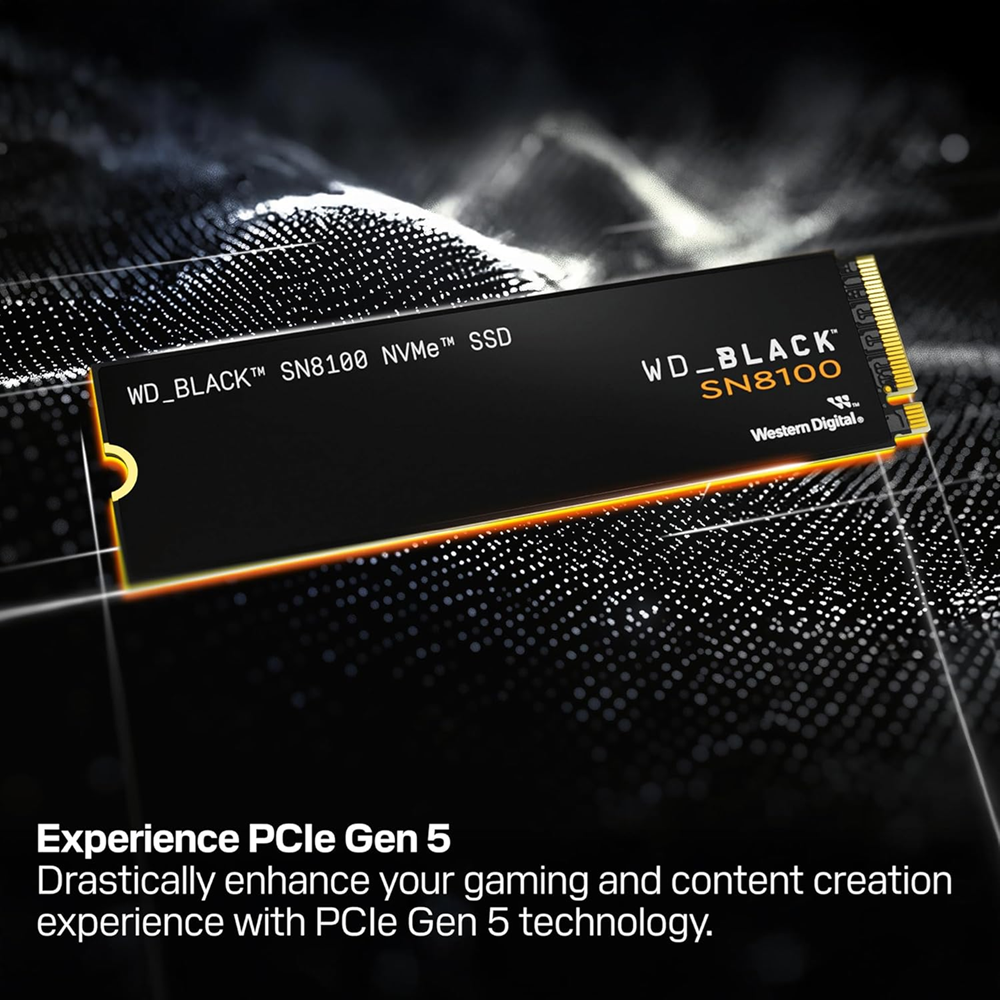 WD_BLACK 1TB SN8100 M.2 NVMe SSD PCIe Gen 5 Without Heatsink, 14900MB/s