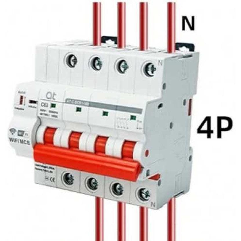 WIFI Metering Circuit Breaker Switch Leakage Protection Power Energy 4P 100A