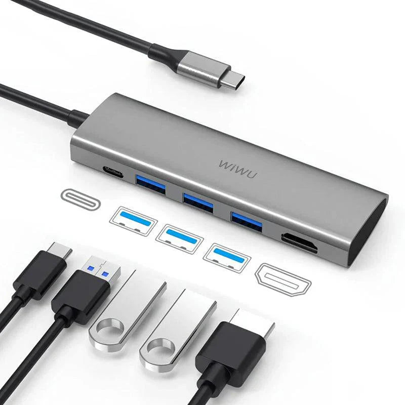 WIWU ALPHA 5 IN 1 USB C HUB