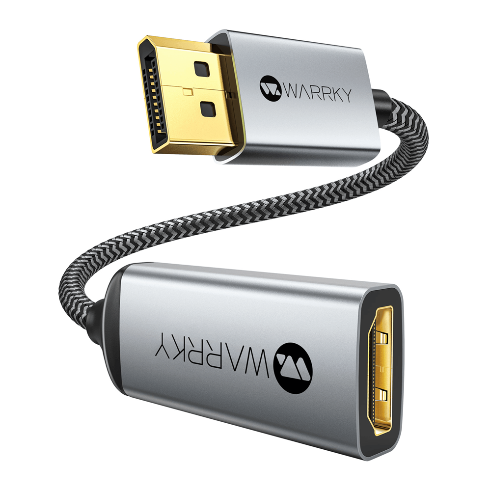 Warrky Display Port to HDMI Adapter - 4K 30 Hz 0.65FT/20CM