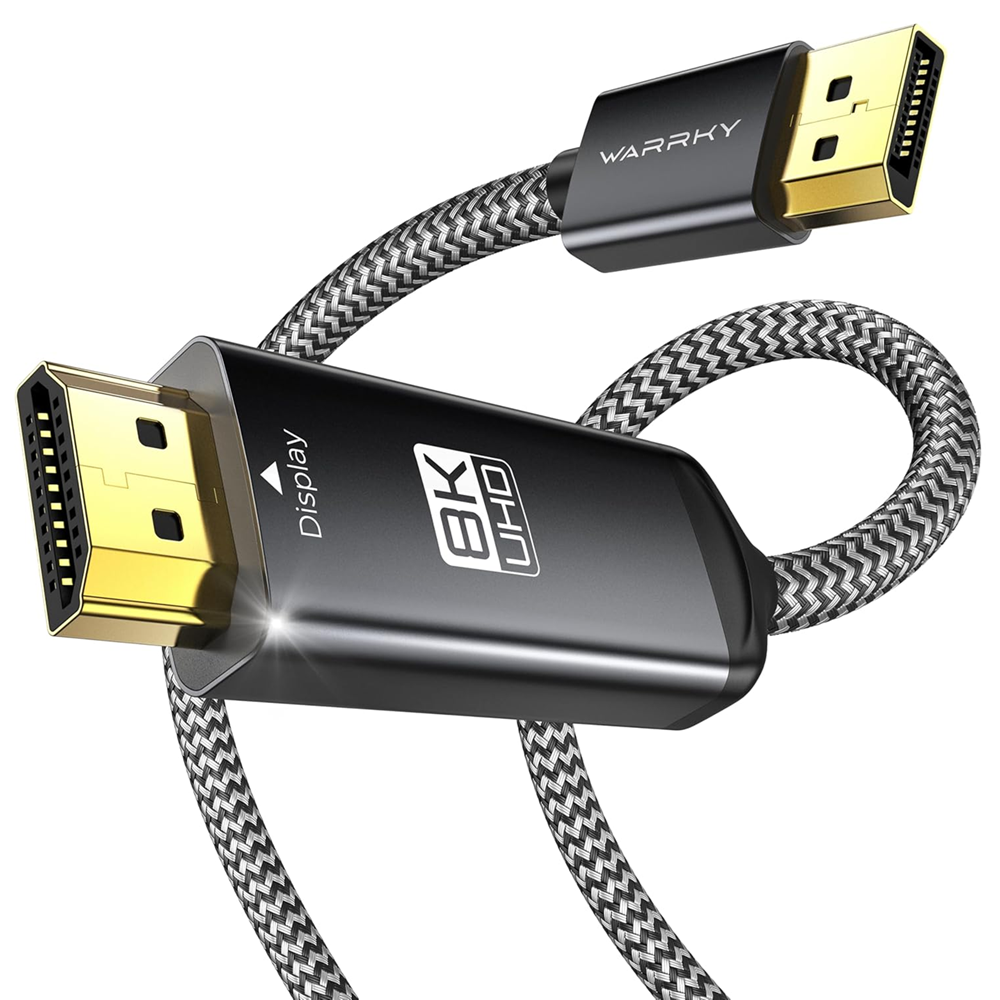 Warrky Display Port to HDMI Cable - 8K 60 Hz 1.8M