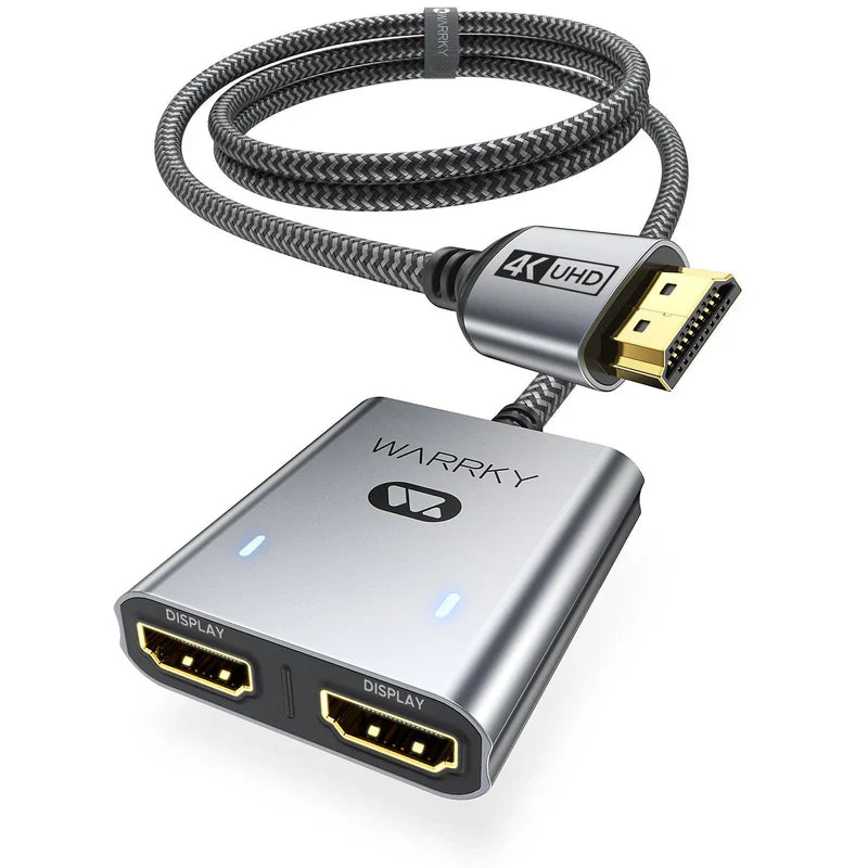 Warrky HDMI Splitter 1 in 2 out 4K 30Hz 3.3FT/1M