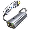 Warrky USB A/C to Ethernet 0.83 Ft Adapter