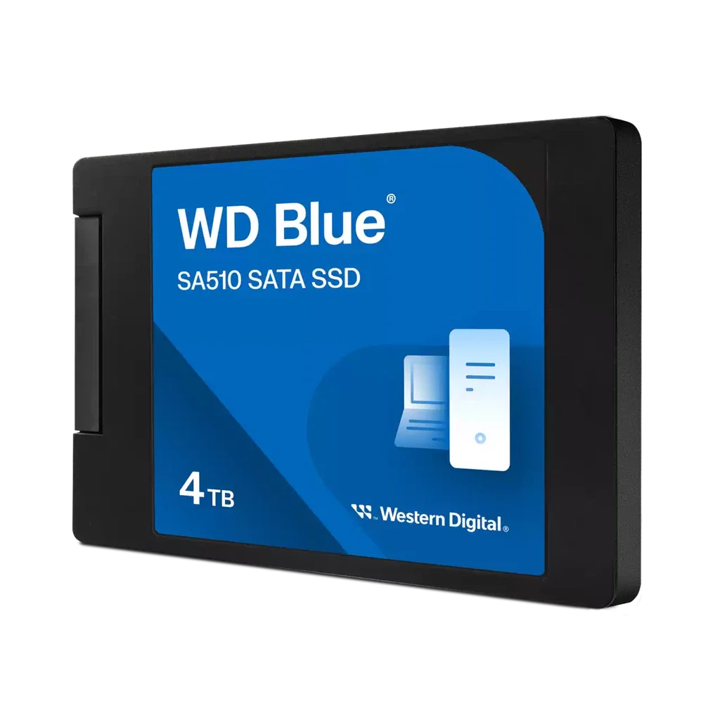 Western Digital 4TB WD Blue SA510 SATA Internal Solid State Drive SSD - SATA III 6 Gb/s, 2.5"/7mm, Up to 560 MB/s - WDS400T3B0A, Blue