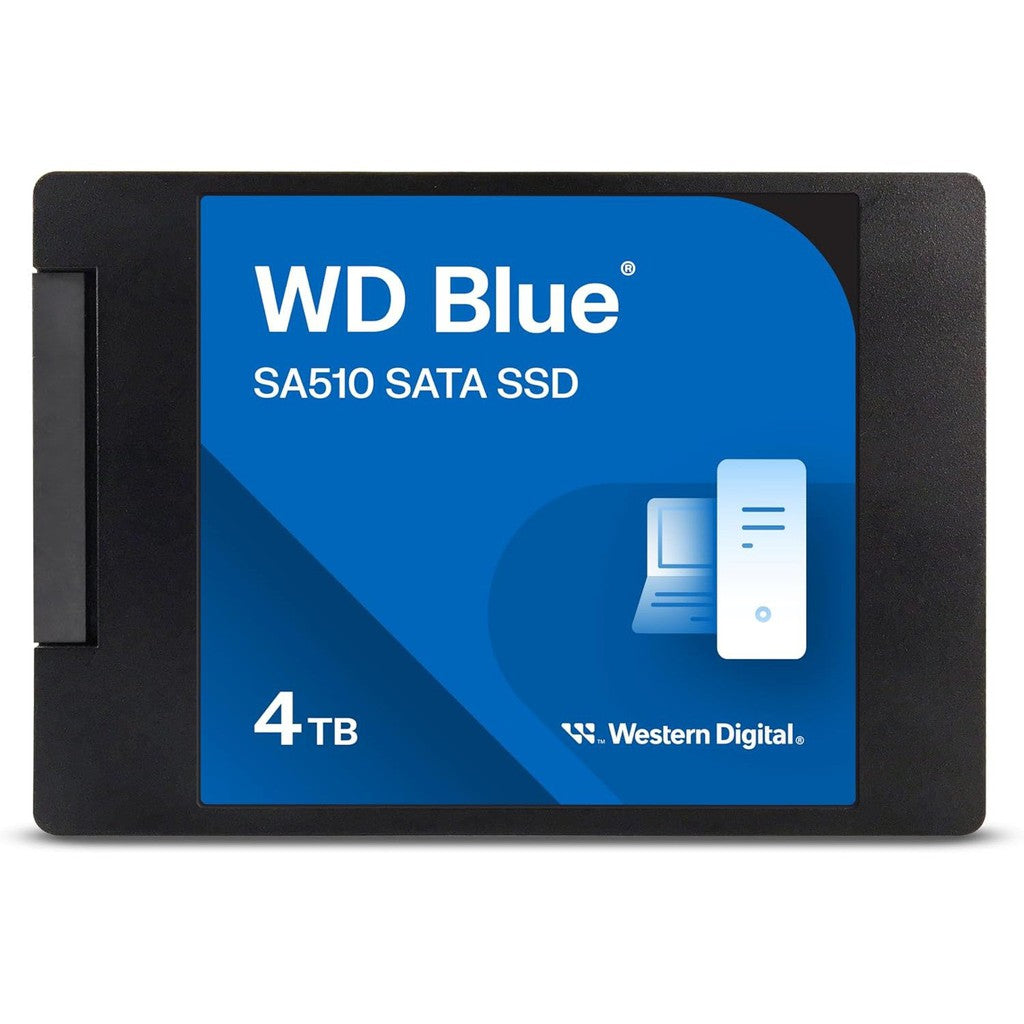 Western Digital 4TB WD Blue SA510 SATA Internal Solid State Drive SSD - SATA III 6 Gb/s, 2.5"/7mm, Up to 560 MB/s - WDS400T3B0A, Blue