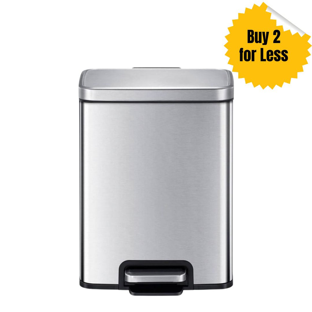Eko 9361 Madison Stainless Steel Fingerprint Resistant Dustbin - 6 Liters