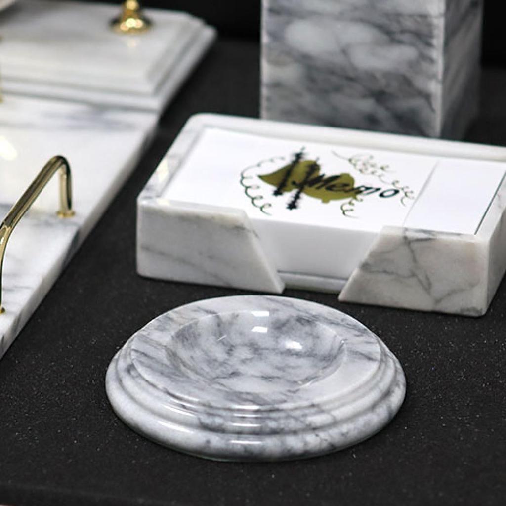 White Marble Deskset