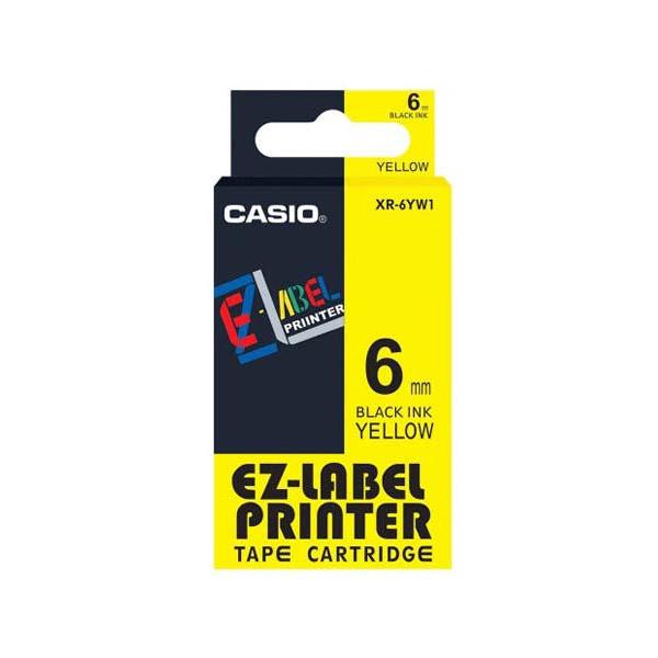 Casio Black on Yellow 6mm Label Tape Cassette