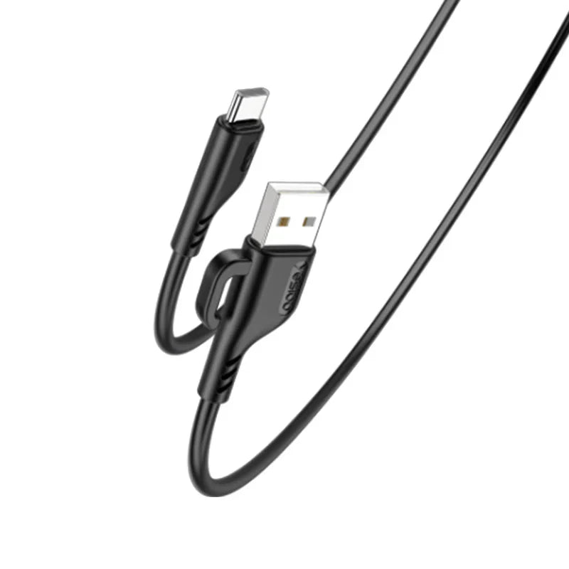 YESIDO CA105 8 Pin Charging Data Cable with Hook - Black