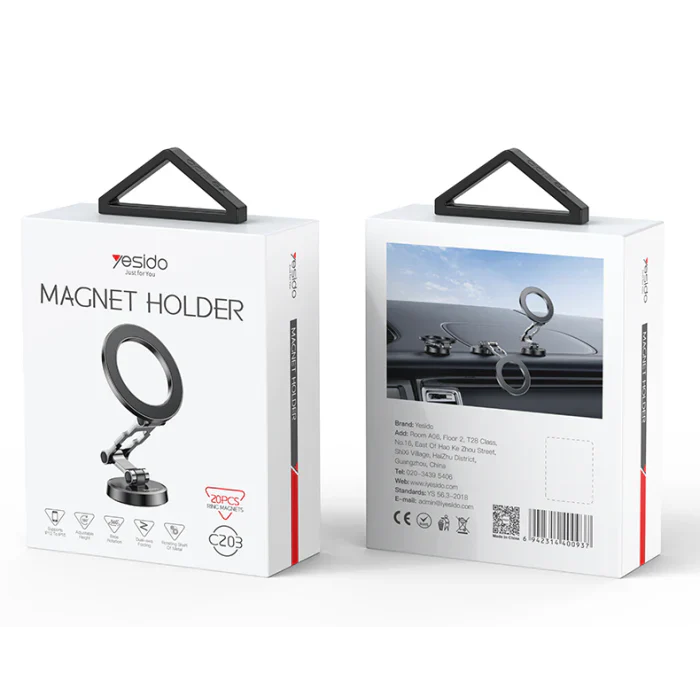 Yesido 360° Magnetic Phone Holder – 3-Axis Stabilization, Zinc Alloy Body