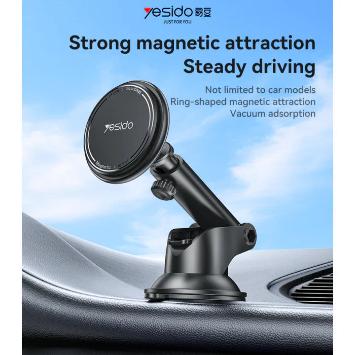 Yesido 360° Telescopic Magnetic Car Phone Holder – Bionic Suction Cup Design