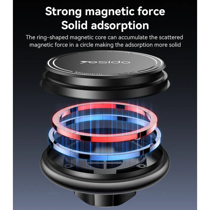 Yesido 360° Telescopic Magnetic Car Phone Holder – Bionic Suction Cup Design
