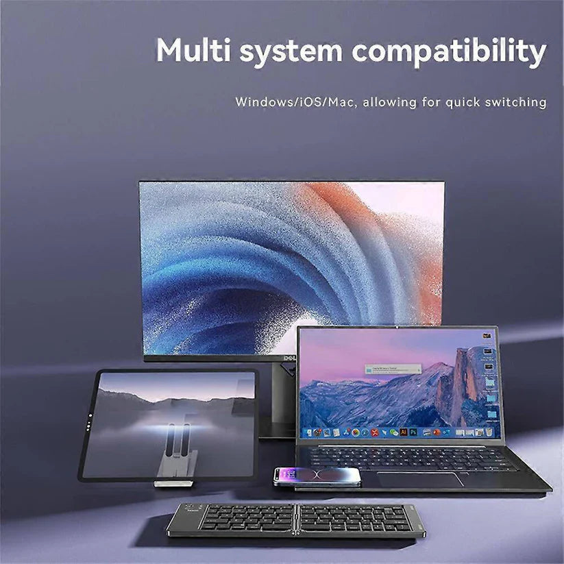 Yesido Bluetooth 5.0 Folding Keyboard – Magnetic Design, Long Battery, 65 Keys arabic
