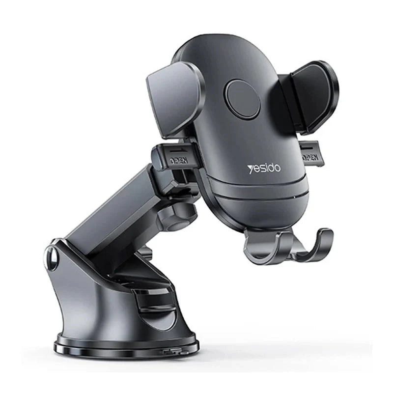 Yesido C138 Adjustable Clip Suction Cup Car Holder - Black