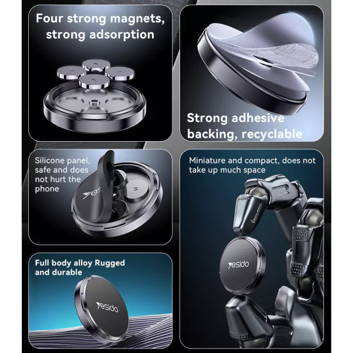 Yesido C211 Ultra-Strong Magnetic Phone Mount for Car - Black
