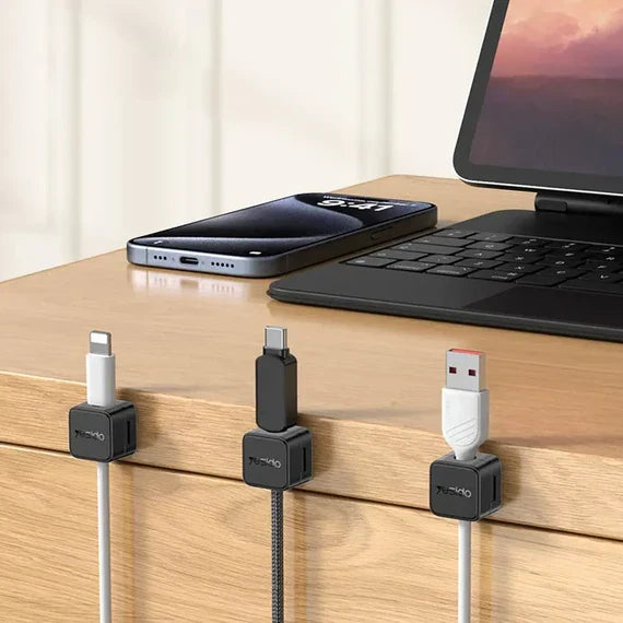 Yesido C216 4-Pack Magnetic Cable Clips - Residue-Free Cord Organizer for Workspace & Car
