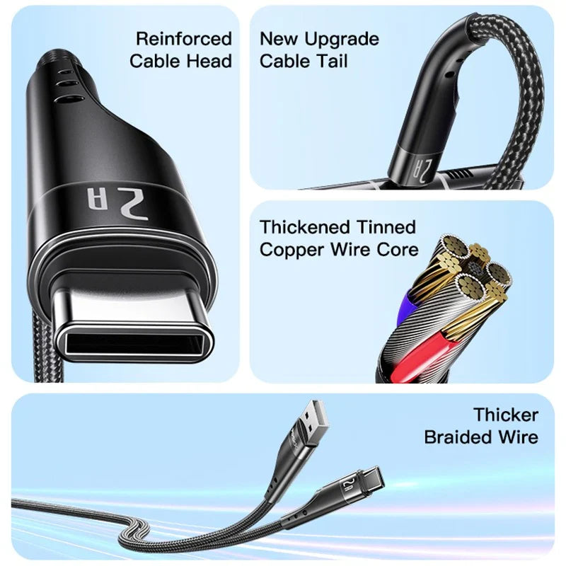 Yesido CA109 Fast Charging Data Cable - 3M / USB / Micro - Black