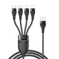 Yesido CA111 4 in 1 Wire Mobile Phone Charger Data Cable - Black