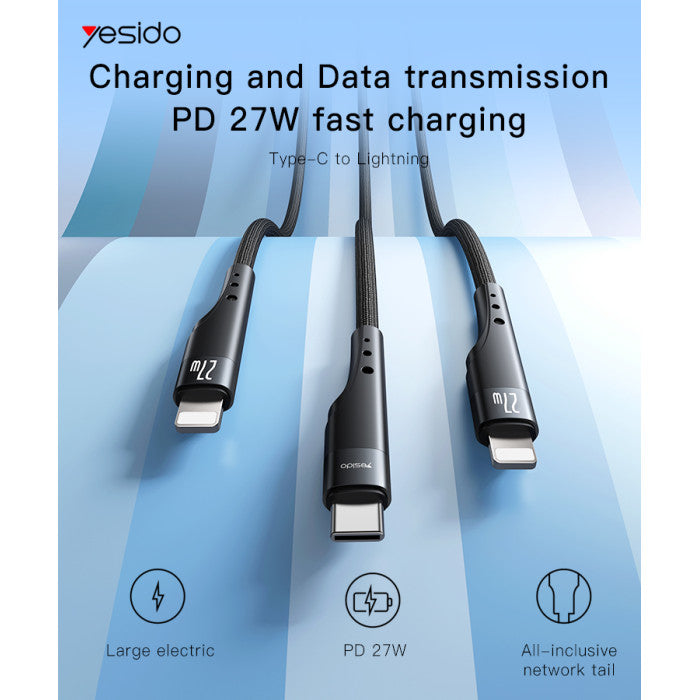 Yesido CA115 Data Transfer and Charging Cable - Black
