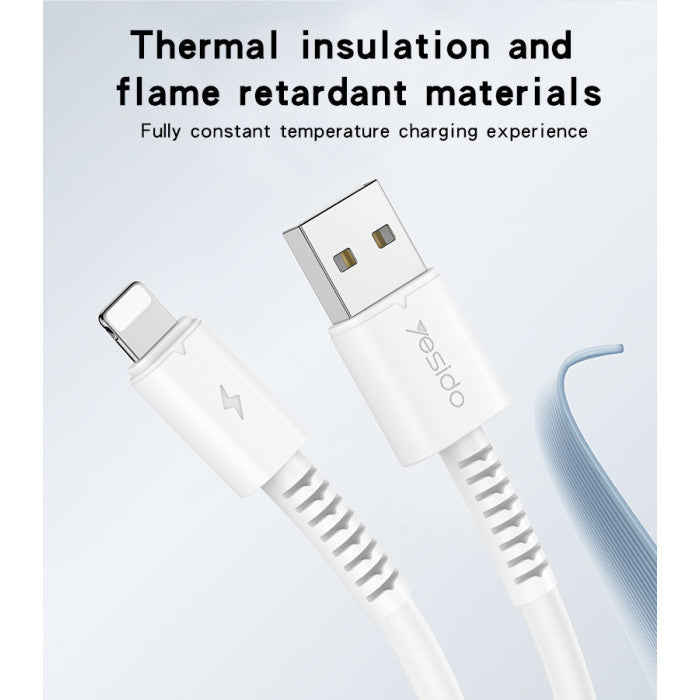 Yesido CA120 PVC Fast Charging Data Cable - 1M / USB / Type-C - White