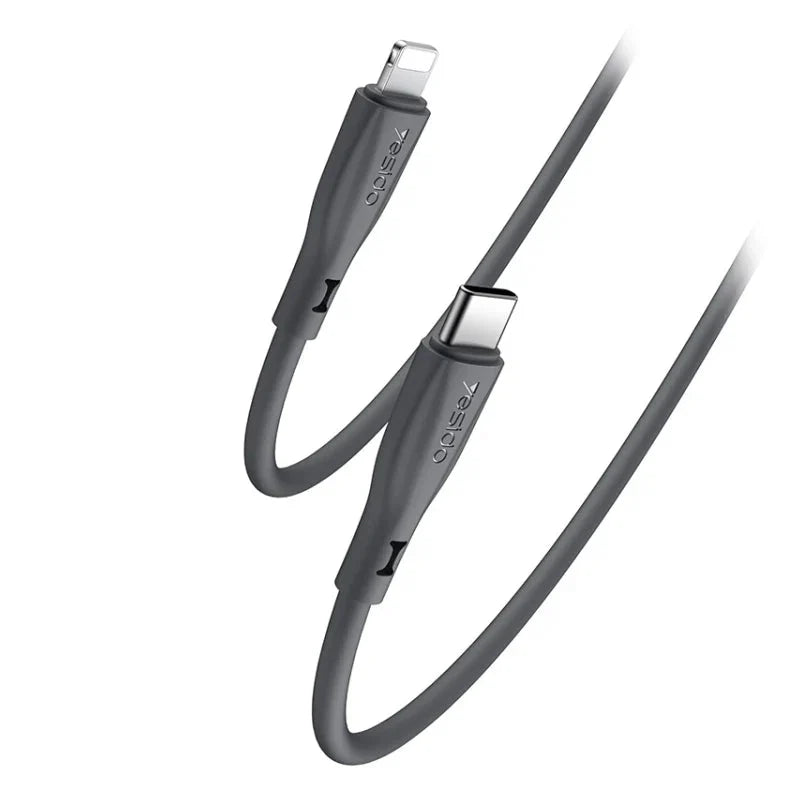 Yesido CA151 8 Pin Silicone Charging Data Cable - Black