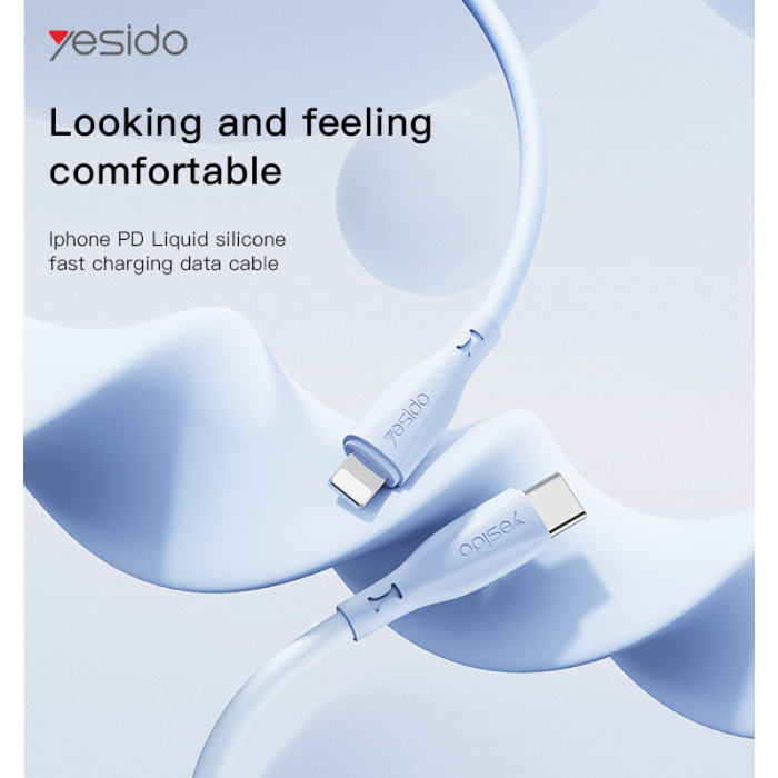 Yesido CA151 8 Pin Silicone Charging Data Cable - White