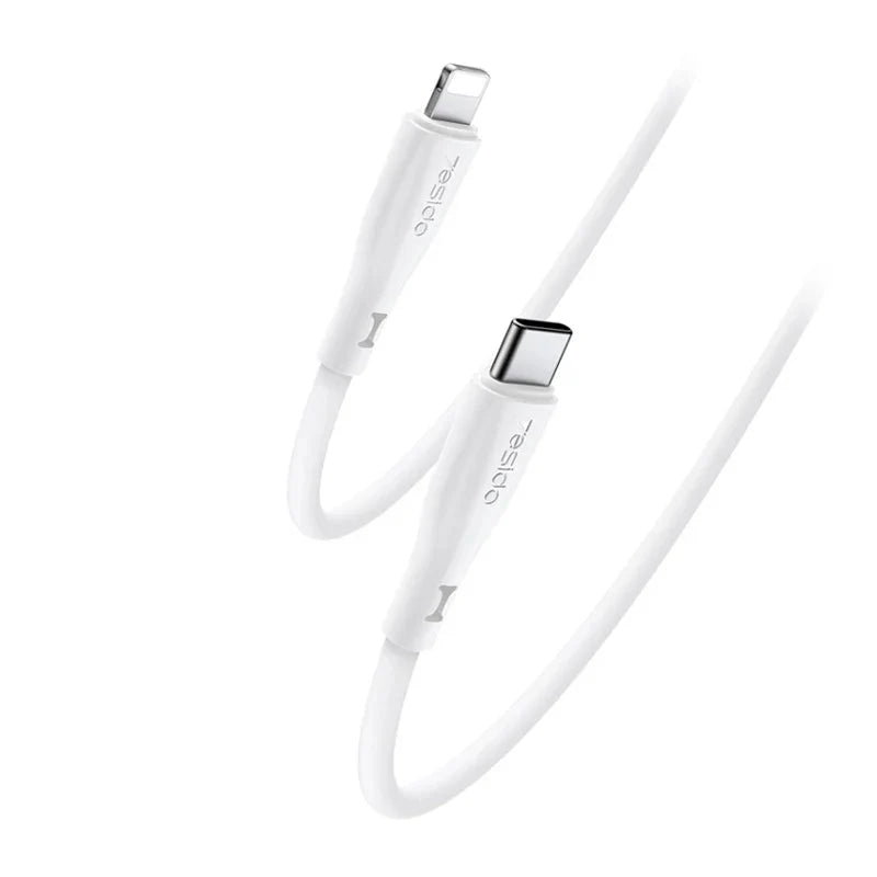 Yesido CA151 8 Pin Silicone Charging Data Cable - White